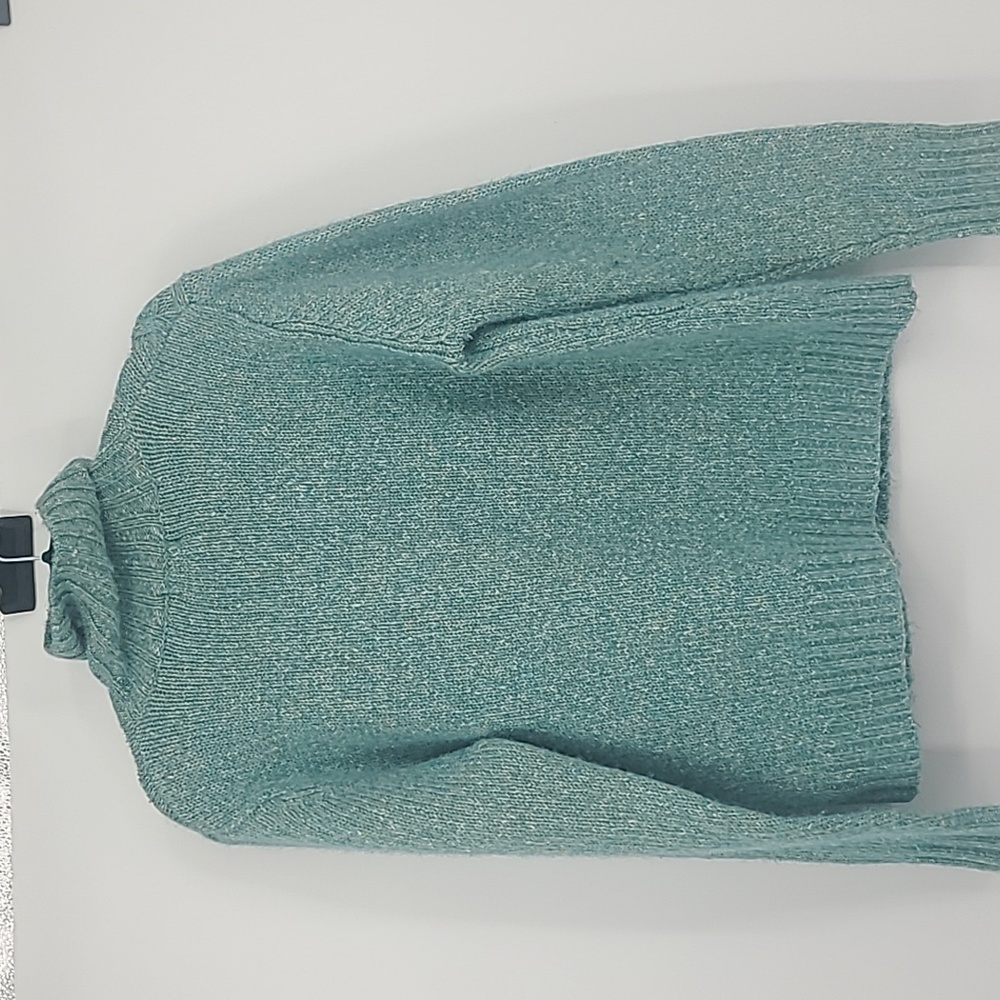 L.L. Bean seafoam green wool cardigan sweater large - Picture 8 of 9